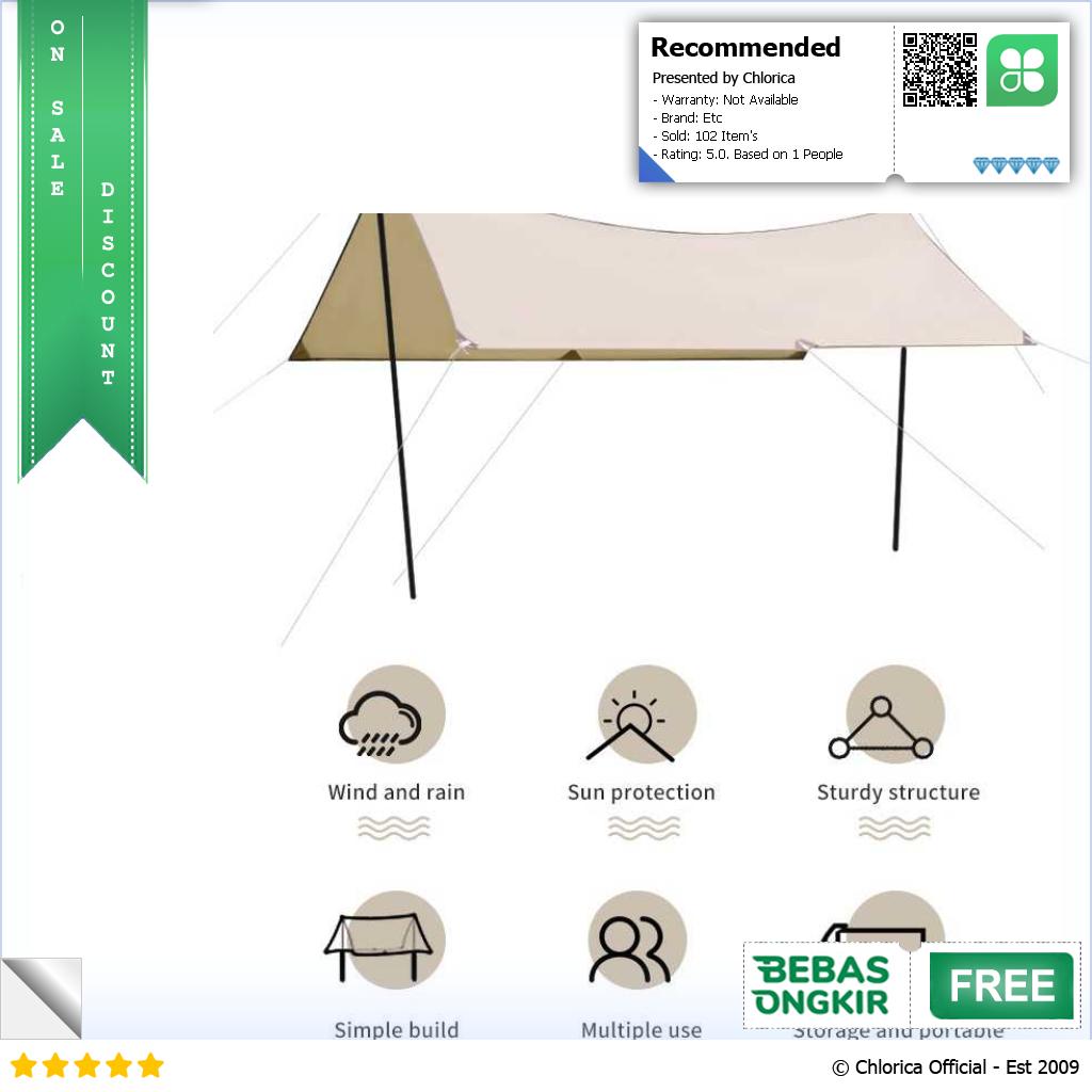 Buizel Tenda Camping Kanopi Flysheet Shelter Rain Proof Simple Build B3