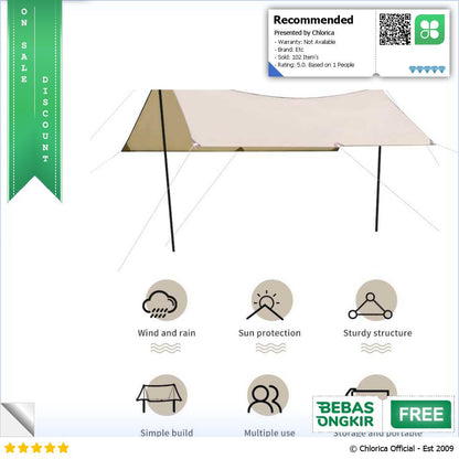 Buizel Tenda Camping Kanopi Flysheet Shelter Rain Proof Simple Build B3