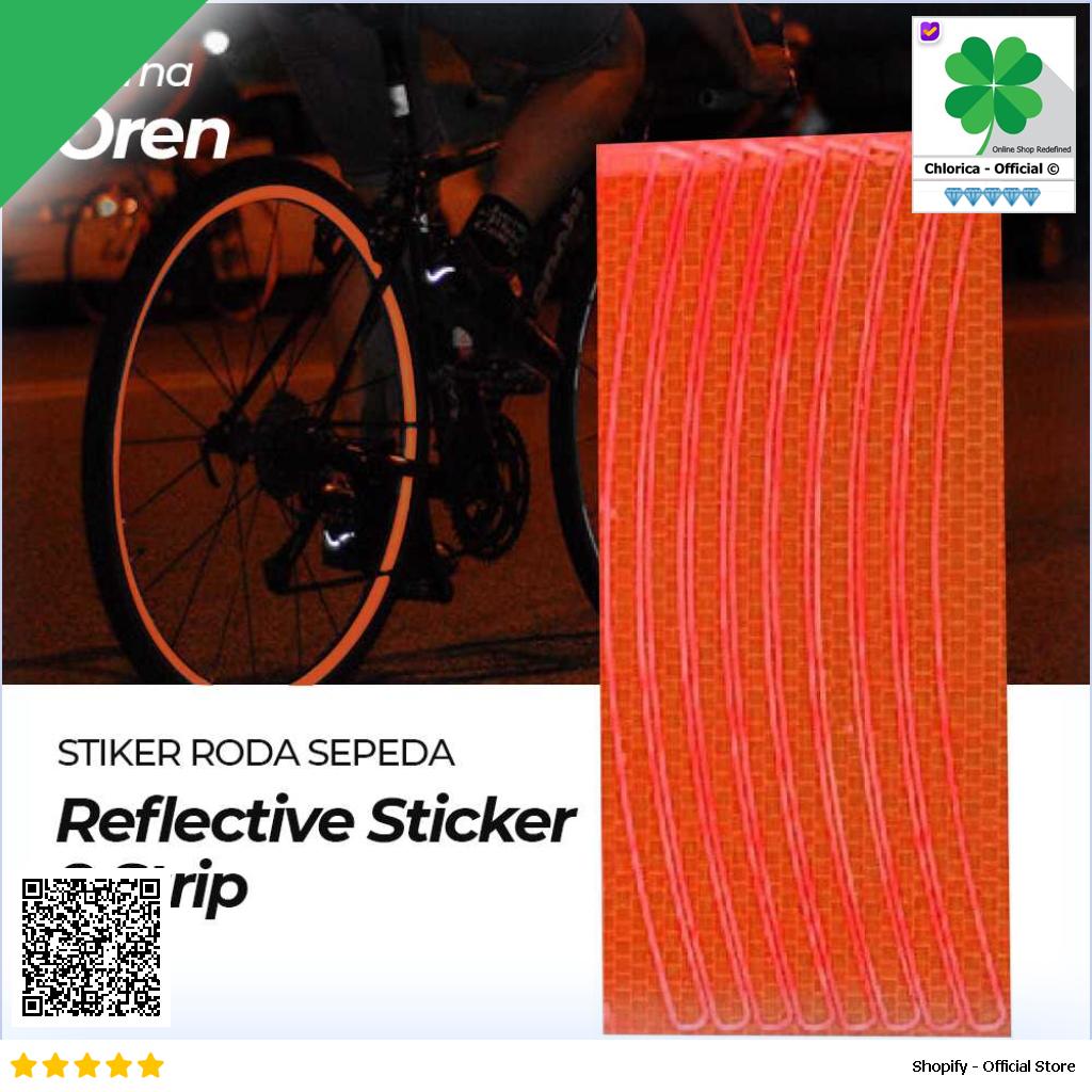 Stiker Roda Sepeda Bicycle Wheel Reflective Sticker 8 Strip A 0001