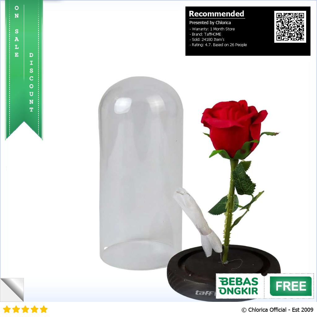 TaffHOME Lampu Meja Hias LED Mawar Beauty and The Beast Warm White AC01