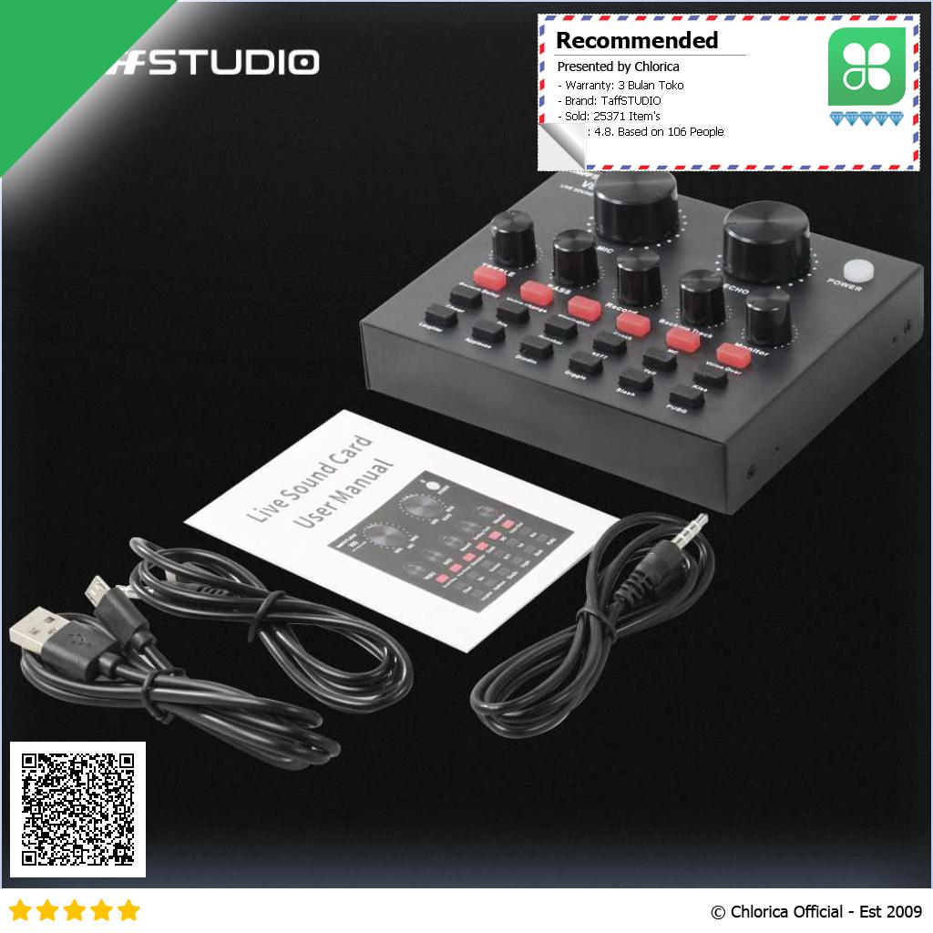 TaffSTUDIO Bluetooth Audio USB External Soundcard Live Broadcast Mic V8S