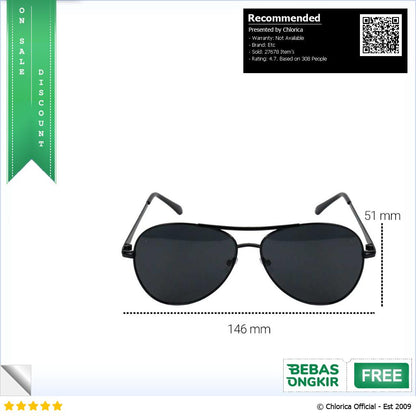 Aoron Kacamata Hitam Sunglasses Polarized Lens RB2132