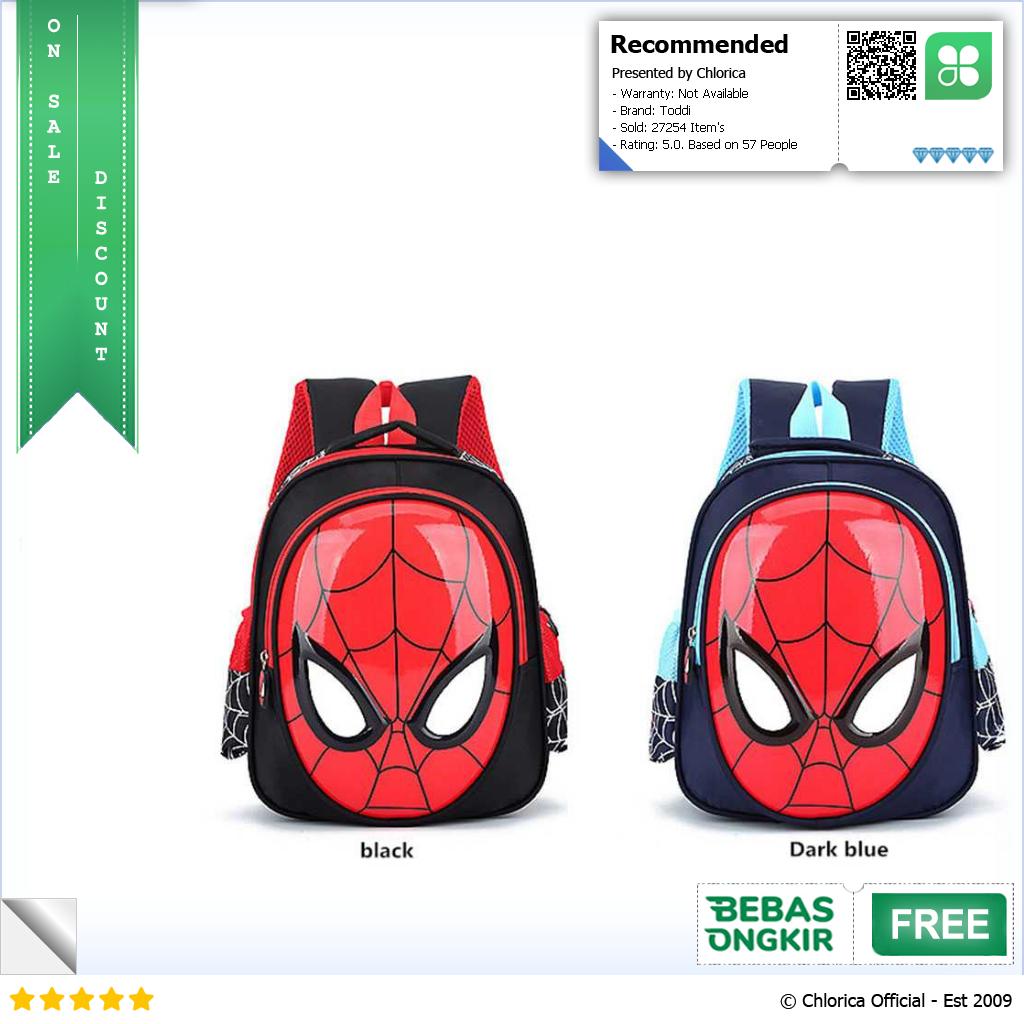 Toddi Tas Ransel Sekolah Anak Backpack Model Spiderman 1801