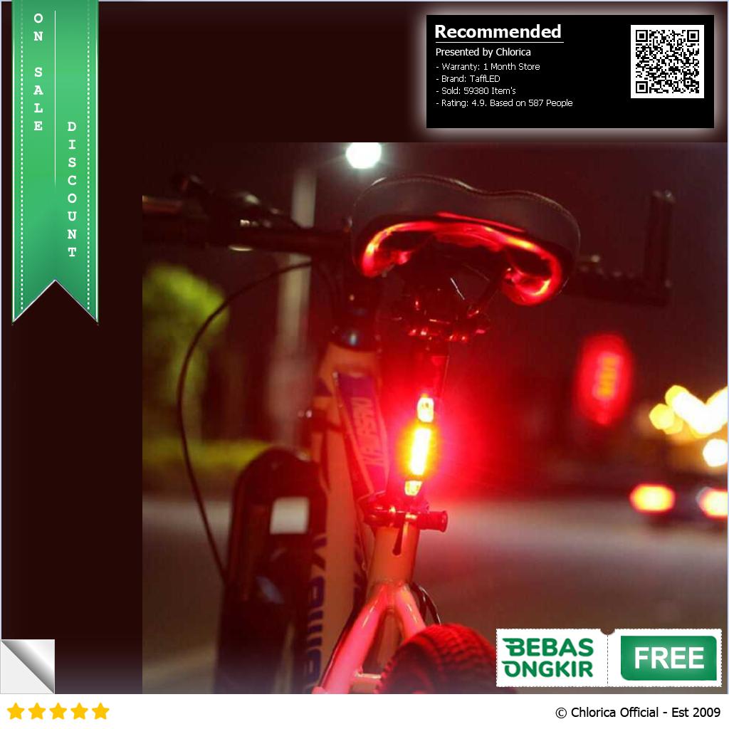 TaffLED Lampu Belakang Sepeda LED USB Rechargeable 500mAh 15 Lumens DC 918