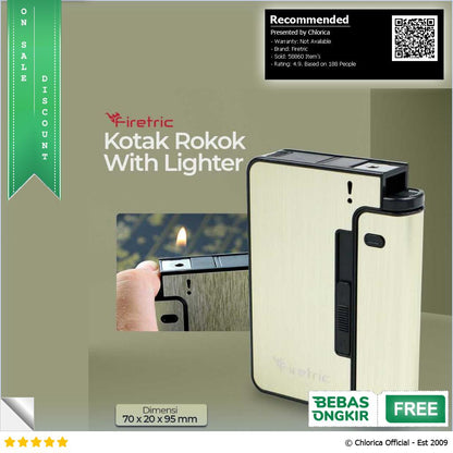 Firetric Kotak Rokok Cigarettes Case with Lighter Slot JD YH001