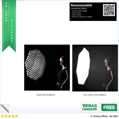 Godox Softbox Reflector Octagonal Honeycomb Grid Bowens Mount 95cm SB FW 95