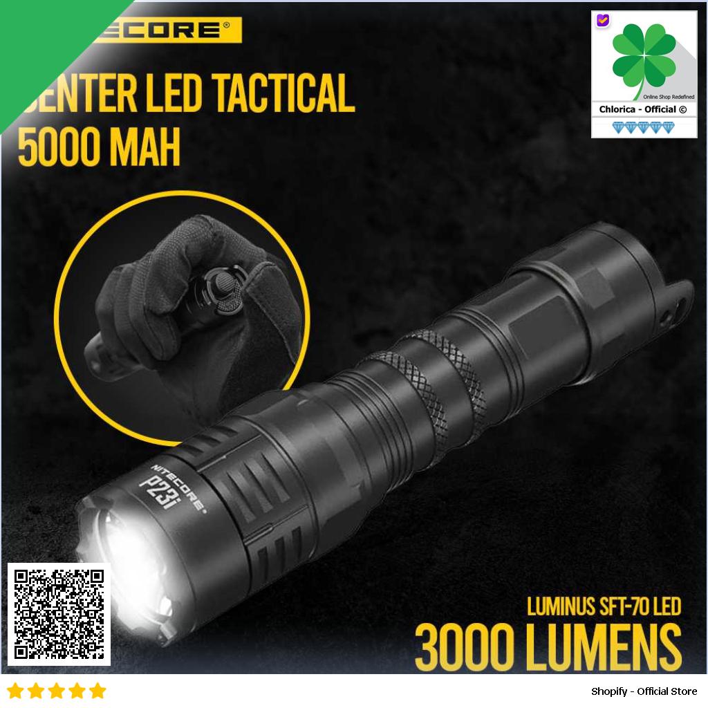 NITECORE Senter LED Tactical Flashlight Luminus SFT 70 IP68 3000lm P23i