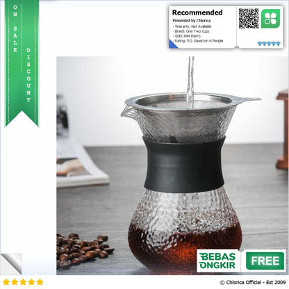 One Two Cups Coffee Server Chemex Drip Pour Over with Filter SE112