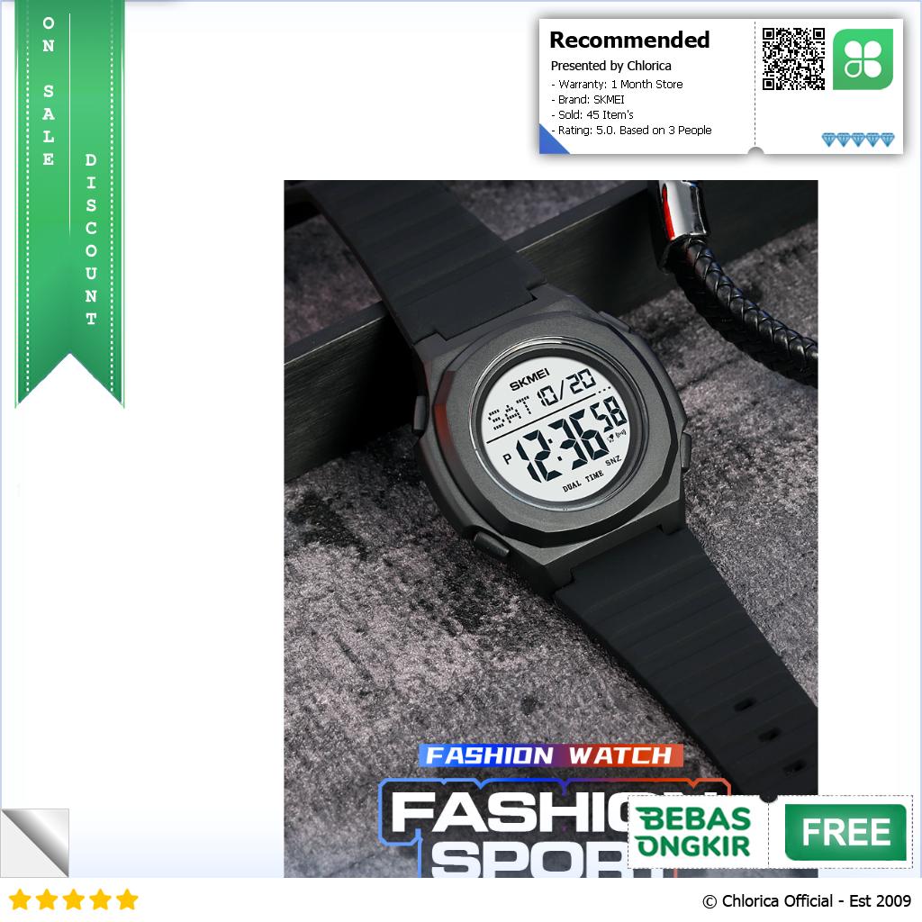 SKMEI Jam Tangan Pria Digital Sport Watch Alarm EL Light Waterproof 2023