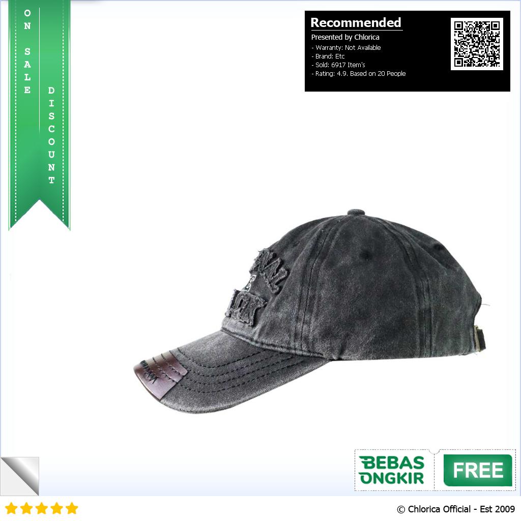 FLB Topi Baseball Cap Original The Black Retro Washed Style F122