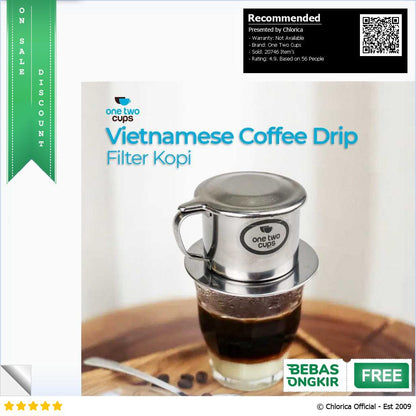 One Two Cups Vietnam Drip Coffee Filter Pot Saringan Kopi LC1