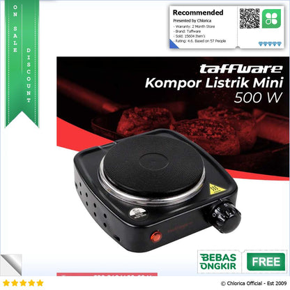 Taffware Kompor Listrik Mini Hot Plate Cooking 500 W DLD 101B