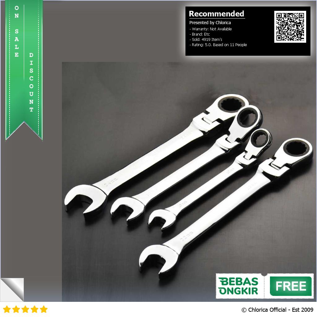 OLOEY Kunci Pas Dual Head Combination Ratchet Wrench Flexible Head CL6 24