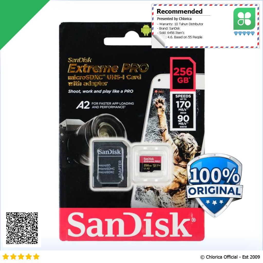 SanDisk Extreme Pro microSDXC UHS I Class 10 A2 V30 U3 170MB s SDSQXCY