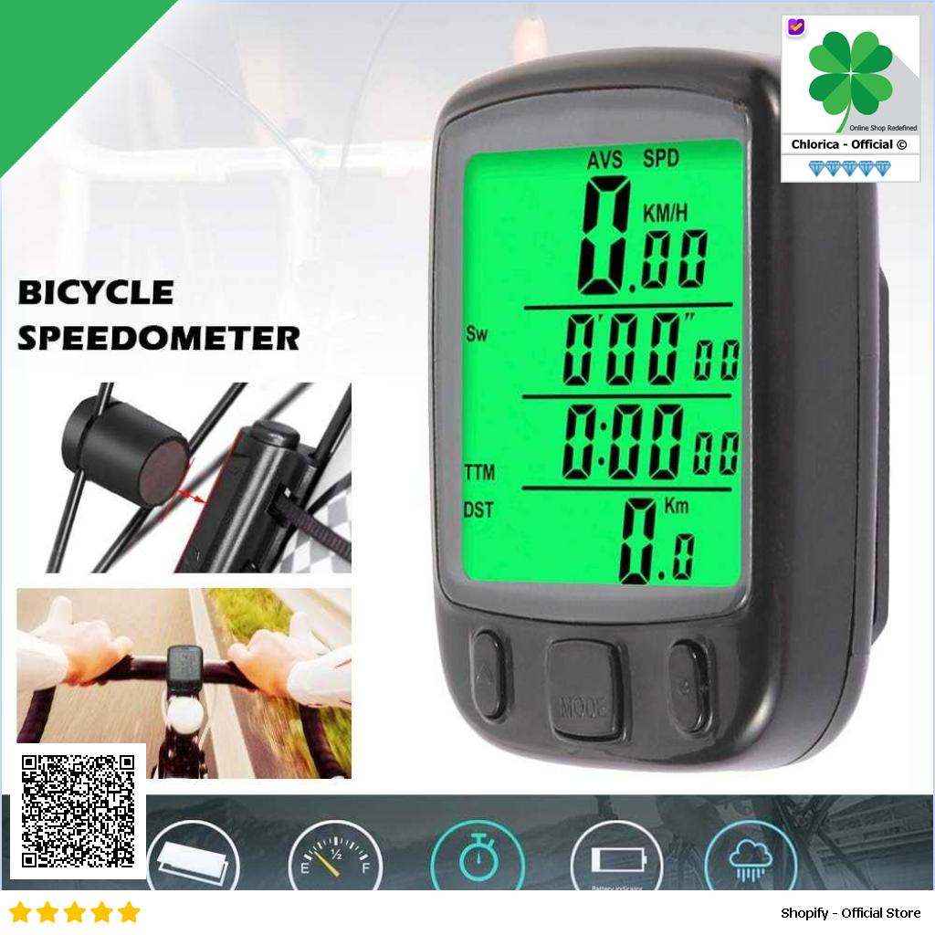 SunDING Speedometer Sepeda Backlight LCD Bike Handlebar Accessory SD 563A