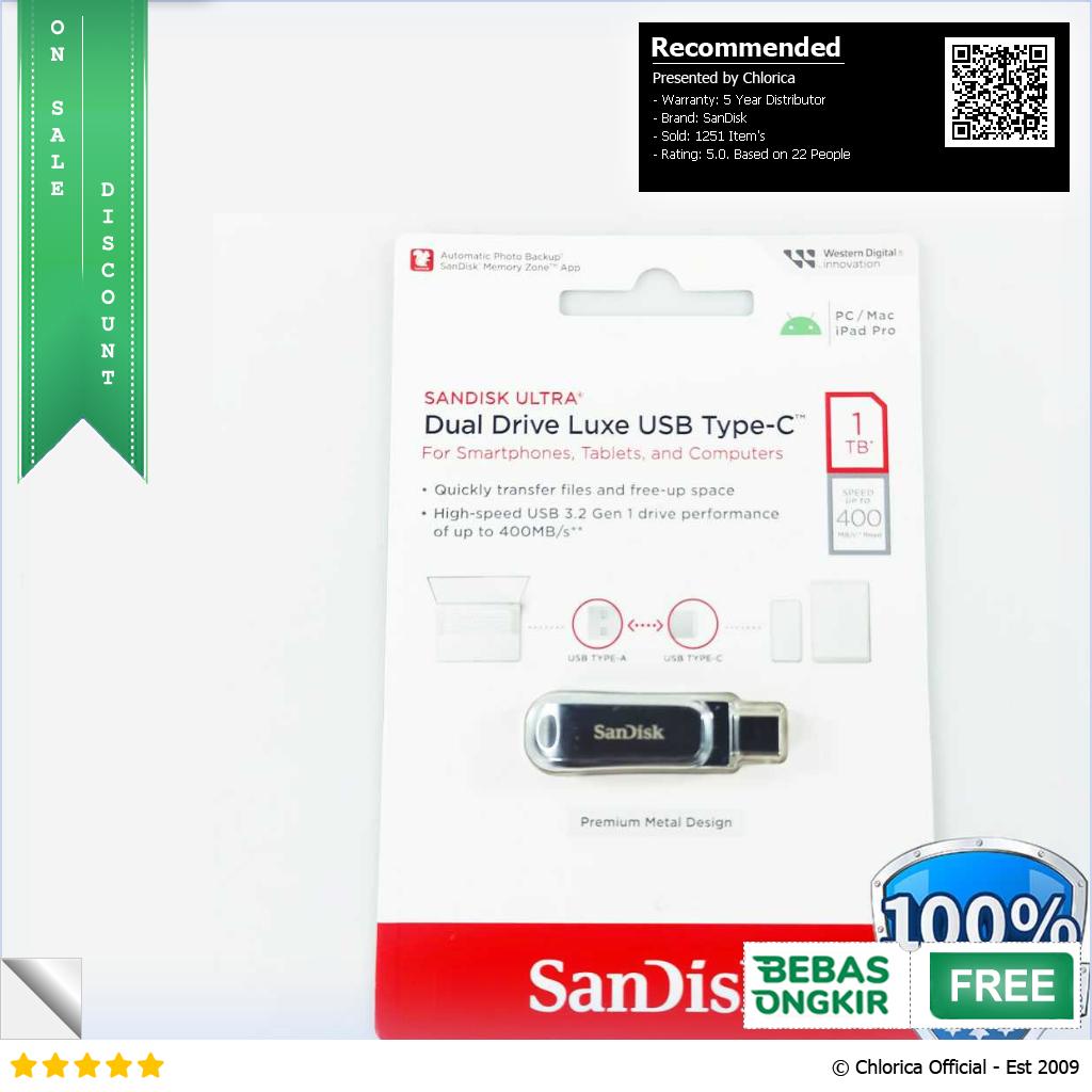 SanDisk Ultra Dual Drive Luxe USB Type C 3.1 Gen 1 SDDDC4