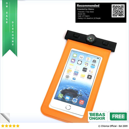 Waterproof Bag for Smartphone 5.5 Inch with Compass