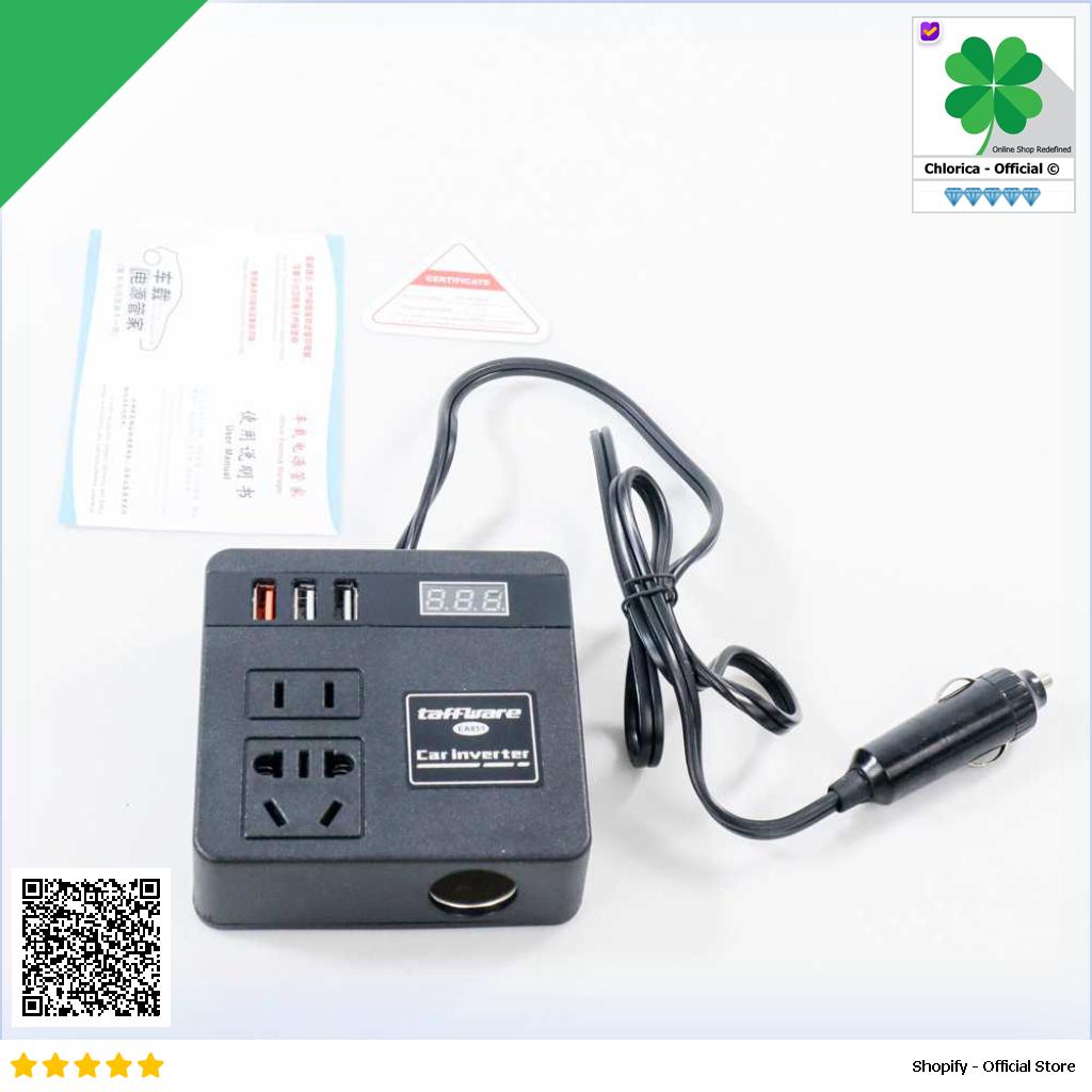 Taffware Car Power Inverter Konverter USB Charging 12 24V 100W EA851