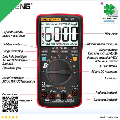 ANENG Digital Bluetooth Multimeter Voltage Tester AN9002