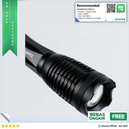 TaffLED Senter LED Tactical Cree XM L T6 8000 Lumens F18