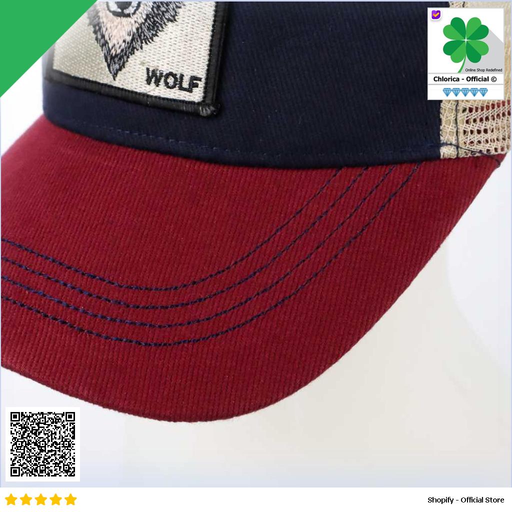 Rhodey Topi Trucker Unisex Jaring Mesh Hat Wolf Patch DH YK