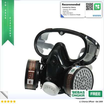 SAFURANCE Masker Gas Respirator Full Face with Activated Carbon Filter SF01