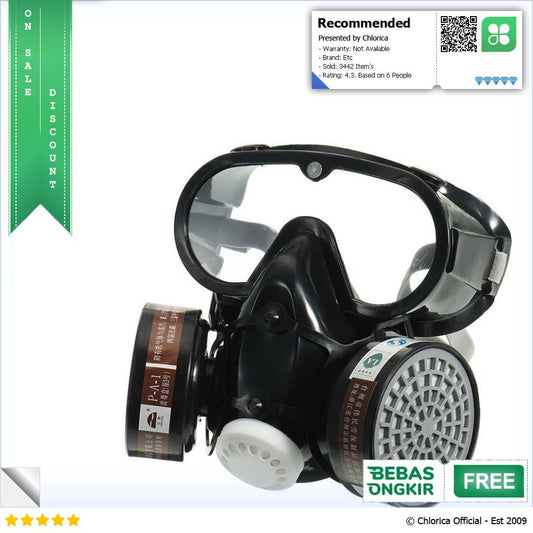 SAFURANCE Masker Gas Respirator Full Face with Activated Carbon Filter SF01