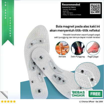 Sunvo Insole Sepatu Alas Kaki Orthopedic Magnetic Silicone Gel Pad Sn18