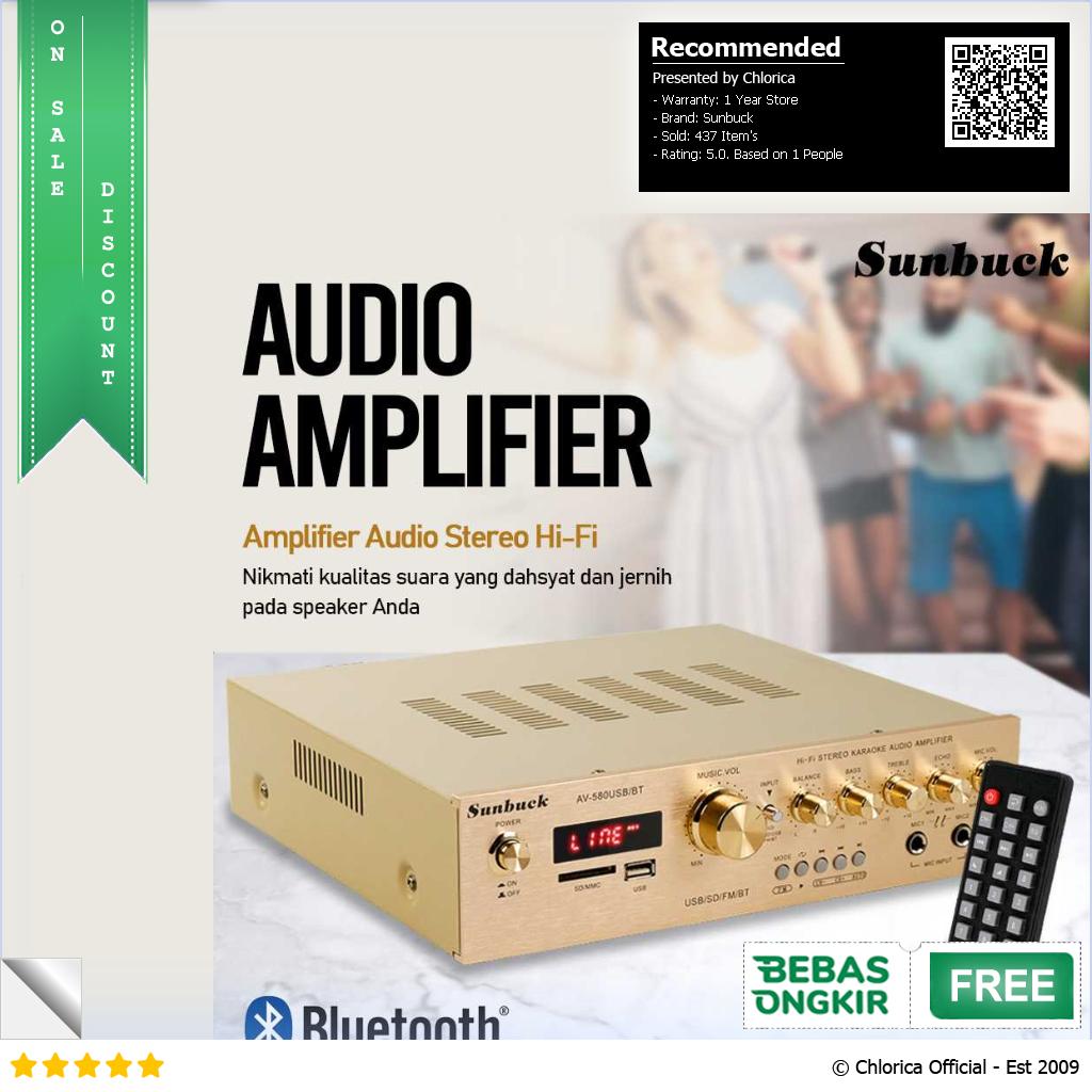 Sunbuck Bluetooth EQ Audio Amplifier Karaoke 920 W AV 580USB BT