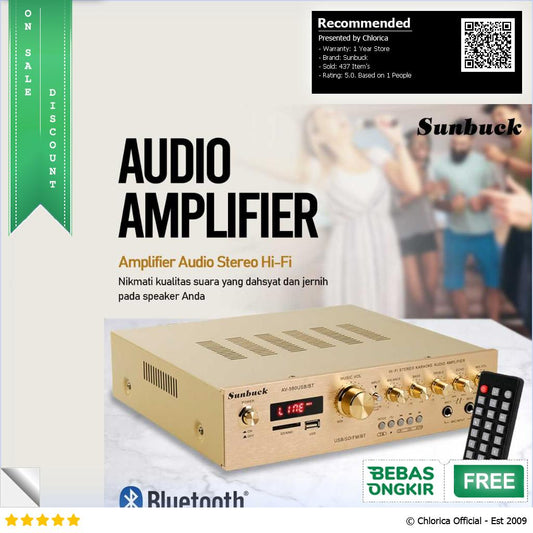 Sunbuck Bluetooth EQ Audio Amplifier Karaoke 920 W AV 580USB BT