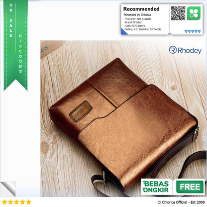 Rhodey Tas Selempang Bisnis Pria Elegant Messenger Bag PU Leather 9906