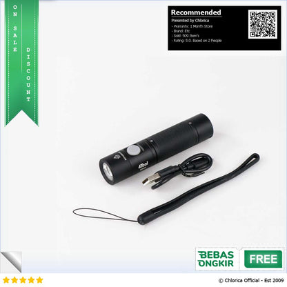 4Tool Senter LED Flashlight Type C Rechargeable 1400lm ED10