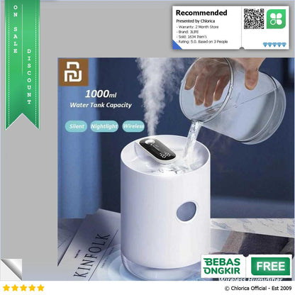 3LIFE Air Humidifier Pelembap Udara Portable Aromatherapy 1000ml 211