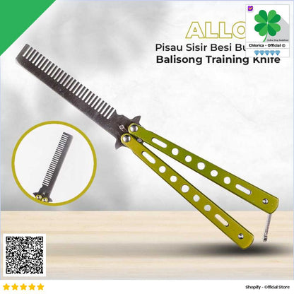 Alloet Pisau Lipat Sisir Besi Butterfly Balisong Training Knife LF 989