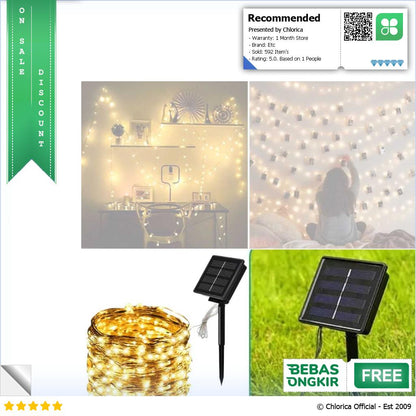 OKAL Lampu Hias Tumblr String Lights 50 LED 7M with Solar Panel OKLED7