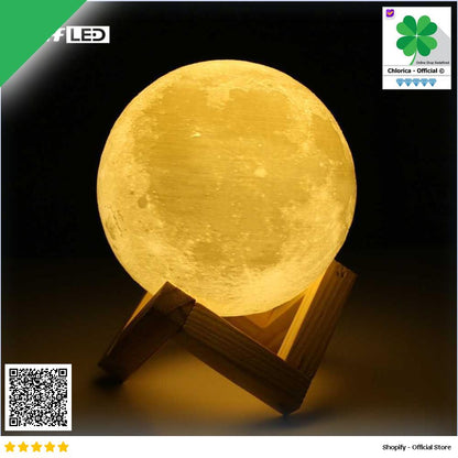 TaffLED Lampu Tidur Bulan 3D Moon Night Light Lamp Rechargeable 3DPML