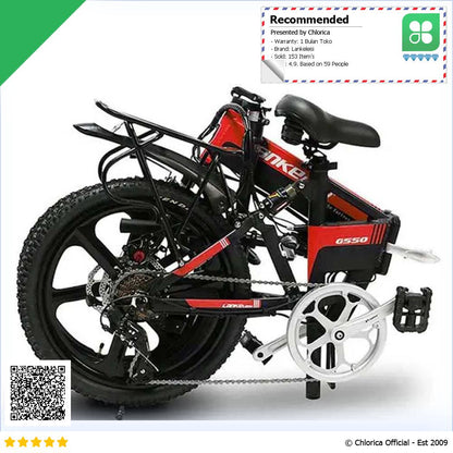 Lankeleisi Sepeda Listrik Lipat Folding Bike Elite Version 48V 10.4Ah G550