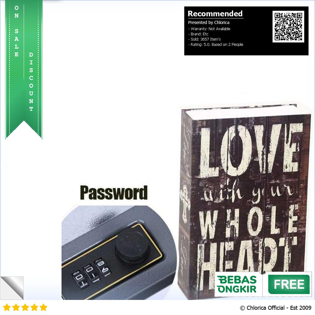 HOMESAFE Kotak Buku Novel Hidden Security Box Password Lock Size S DHZ005