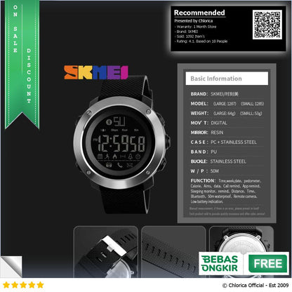 SKMEI Jam Tangan Olahraga Smartwatch Bluetooth 1285 1287