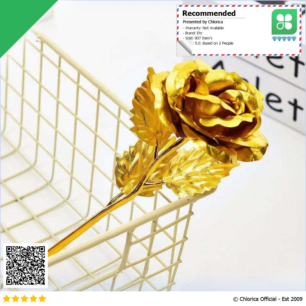 Wonder Time Bunga Mawar Dekorasi Gold Foil Rose Artificial Flower WT24