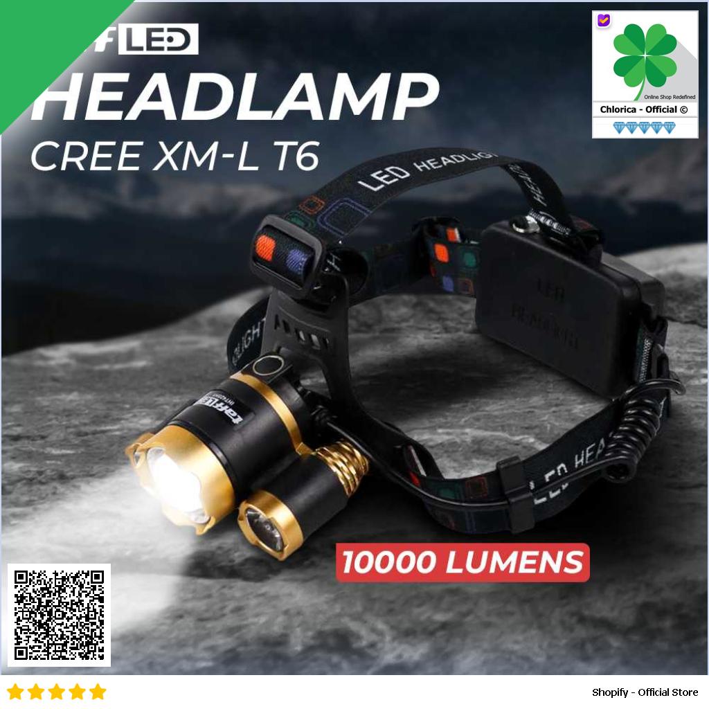 TaffLED Senter Lampu Kepala Headlamp Cree XM L 3T6 10000 Lumens IHT425H1