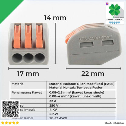 Guillermo Terminal Block Konektor Sambungan Kabel Listrik 1PCS