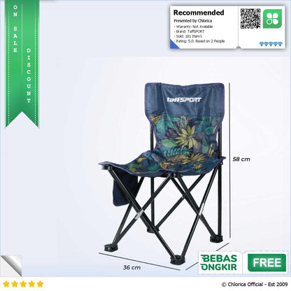 TaffSPORT Kursi Lipat Mancing Camping Foldable Chair with Pocket OL3336