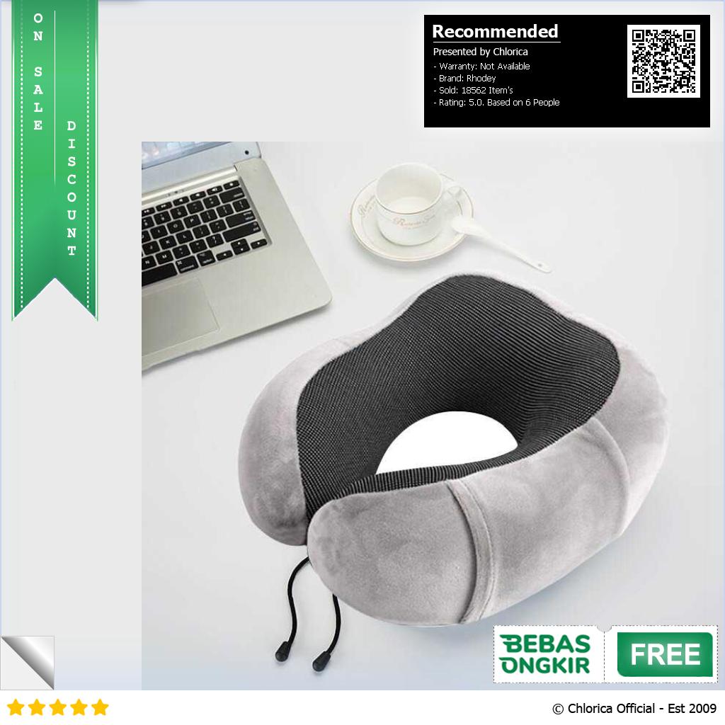 Rhodey Bantal Leher U Shape Travel Neck Pillow Memory Foam Beludru SER43