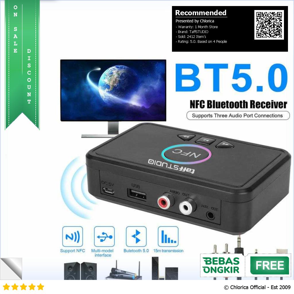 TaffSTUDIO Audio Bluetooth 5.0 Receiver Adapter NFC RCA AUX D10