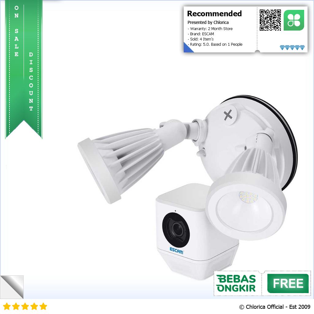 ESCAM QF608 WiFi IP Camera CCTV Floodlight PIR Detection HD 1080P