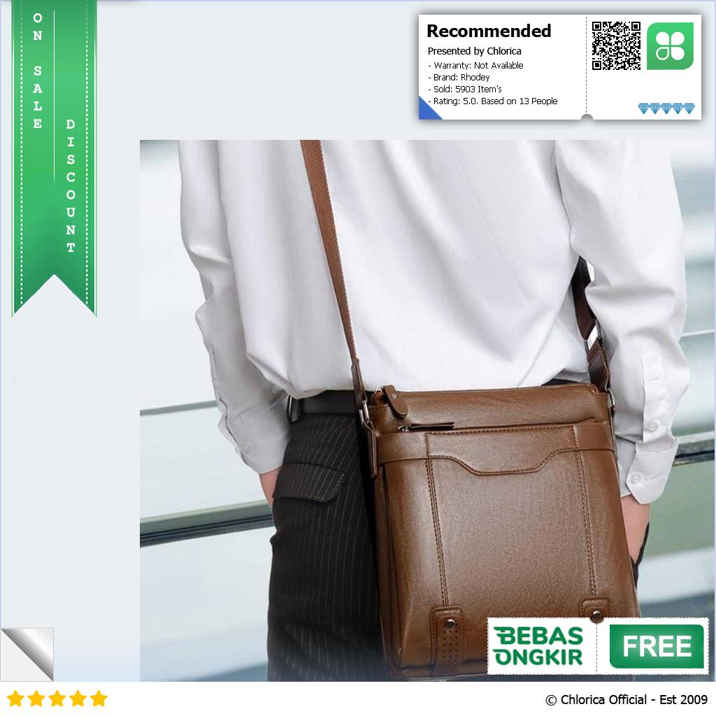 Rhodey Tas Selempang Pria Messenger Bag PU Leather dengan Dompet 15036