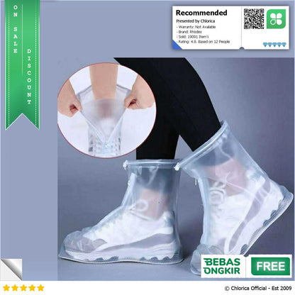 Rhodey Jas Hujan Sepatu Anti Air Shoes Cover PVC with Zipper FV031