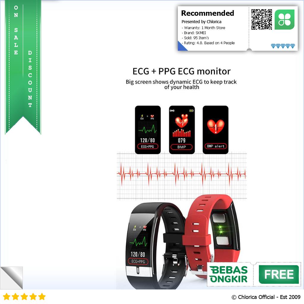 SKMEI Smartwatch Sport Tracker Blood Pressure Heartrate Termometer E66