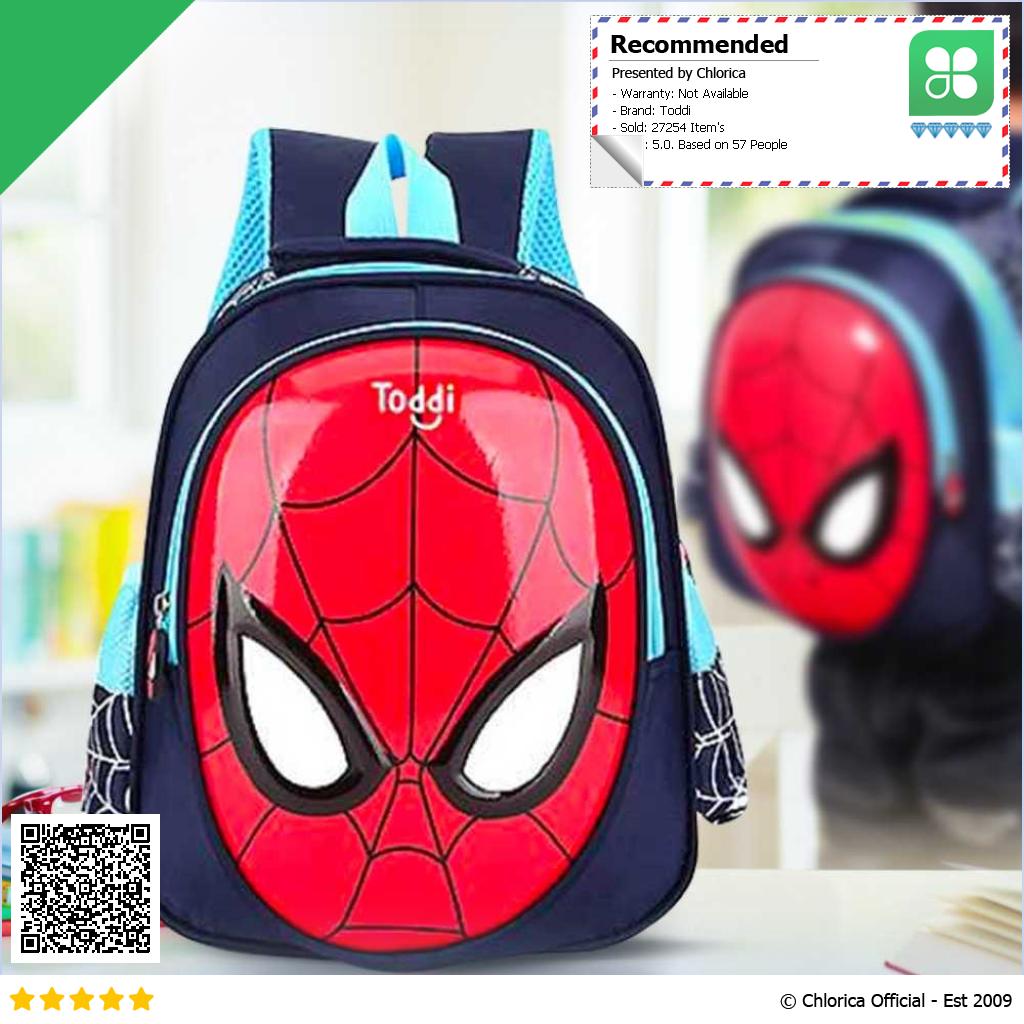 Toddi Tas Ransel Sekolah Anak Backpack Model Spiderman 1801